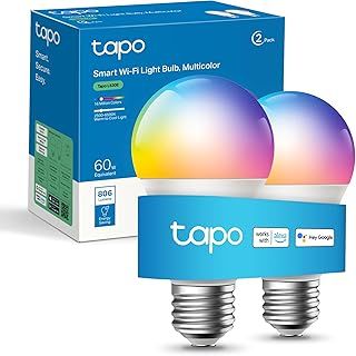 Smart Bulb, E27 WiFi Alexa Light Bulbs, 8.3 W, Works with Amazon Alexa and Google Home, Colour-Changeable Smart Light Bulb, No Hub Required - Tapo L530E(2-pack)[Energy Class F],packaging may vary