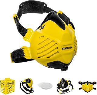 Stanley P3 Dust Mask, Reusable Respirator Mask with Face-Fit-Check Technology & Maximum 99.99% P3 Fitted Filters