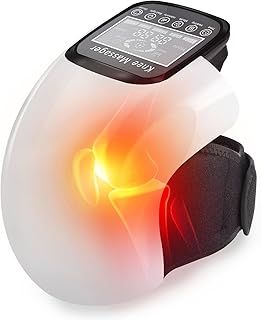 Cordless Knee Massager, Infrared Heating Vibration Knee Brace Support Wrap, Electric Heating Pad Heated Knee Massager for Pain Relief Best Gift for Mom Dad Women Men