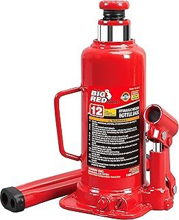 BIG RED T91203B Torin Hydraulic Welded Bottle Jack, 12 Ton (24,000 lb) Capacity, Red