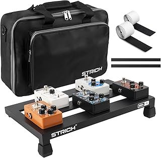 STRICH Guitar Pedal Board Aluminum Alloy 1.2lb Super Light Effect Pedalboard 15'' x 8.66'' with Carry Bag, MINI+ 15