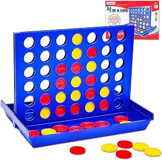 4 in a Row Game - 6 Spare Discs included, Classic Board Game for Kids, Classic Four in a Row, Family Fun Games for Age 3 4 5 6 7 Year Old Boys Girls Children Adults, Line Up 4 (Standard)
