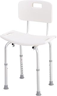 HOMCOM Bath Chair Shower Stool Safety Seat Bathroom Adjustable Positions Elderly Aids