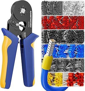 Haisstronica Black Wire Ferrules Crimper Kit with 1200PCS Ferrules AWG 23-7