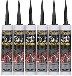 6 X Everbuild Roof & Gutter Butyl Sealant Black Waterproof and Sealing