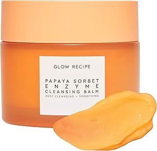 Glow Recipe Papaya Enzyme Cleansing Balm Makeup Remover - Gentle Exfoliator, Makeup Melting Balm & Face Cleanser for Women - Exfoliating Face Wash to Even Skin Tone & Lock-in Facial Hydration (3.38oz)