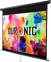 Duronic Projector Screen MPS60 /43 BK Manual Projection Screens, 60” Pull Down Movie Screen, 4:3 Ratio Home Theatre Cinema Screen, Ideal for Home, Classroom, Office Presentations Black
