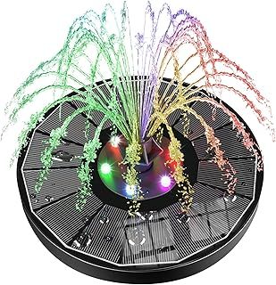 SZMP Solar Water Fountain Upgraded 100% Glass Panel, 3.5W Solar Powered Fountain Built-in 2200mAh Battery with 7 Nozzle & 4 Fixer, Solar Fountain Pump for Bird Baths, Pond, Fish Tank, Outdoor