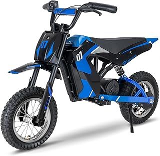 EV12M Kids Ride On Motorcycle, Electric Motorcycle with 300W Motor, 5/7.5/15.5 MPH Speed Modos, 9.3Miles Long-Range, 12'' Pneumatic Tire, Motor Cross for Ages 3-12 Children