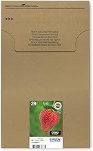Epson 29 Strawberry Genuine Multipack, Eco-Friendly Packaging, 4-colours Ink Cartridges, Claria Home Ink