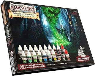 The Army Painter | GameMaster Wilderness Adventures Role-Playing Paint Set | 20 Bottles of 12ml Acrylic Paint | 1 Dry Brush | 1 Plastic Witch Miniature for Warhammer 40k and Dungeons and Dragons