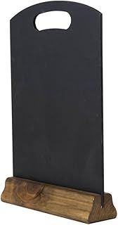Chalkboards UK Handheld Table Top Blackboard with Plinth, Wood, Black, 31 x 21 x 4 cm