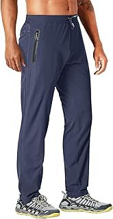 Men's Casual Trousers Lightweight Outdoor Breathable Hiking Trousers Quick Dry Stretch Work Pants with Zip Pockets