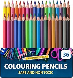 36 Colouring Pencils, Assorted Colouring Pencils for Children & Adults with a Wide Colour Range, Break-Resistant Artist Drawing Tools for Arts & Crafts, Rich Vibrant Hue that Blend Smoothly