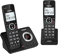 VTech ES2051 DECT Cordless Phone with Answering Machine,Call Block,Easy-to-Read Backlit Display,Landline Phone with 18 Hours Talk-time,Volume Booster,Handsfree Speakerphone,Speed Dial,Twin Handset