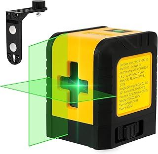Amazon Basics Horizontal/Vertical and Cross-Line Class II 18-metre Laser Level, Yellow/Black