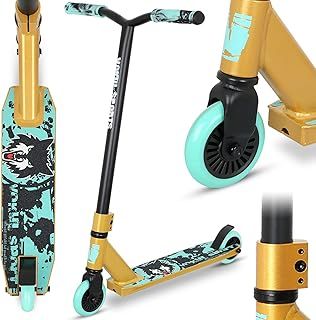 Stunt Scooter Pro Trick Scooters for Kids & Teenagers Age 6+ Boys Girls, Kick Freestyle Beginner Scooter 360° Spin Handlebar, Robust Aluminum Frame 100mm Smooth Wheels