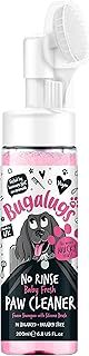 BUGALUGS Dog Paw Cleaner No Rinse Foam Cat & Dog shampoo with Silicone Brush Head, waterless grooming products. Travel friendly paw cleaner for dogs defeat muddy paws on the go (Baby Fresh)
