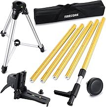 Firecore Telescopic Pole 3.7m with Tripod and 1/4 "x 20" Laser Mount for Rotating Lasers and line Lasers, Adjustable Laser mounting Pole with 5/8 "Thread Adapter - FLP370C