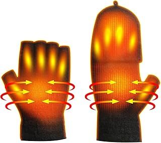 USB Heated Gloves for Women & Men - Upgraded Fingerless Laptop Gloves, Full & Half Heated, Washable Design