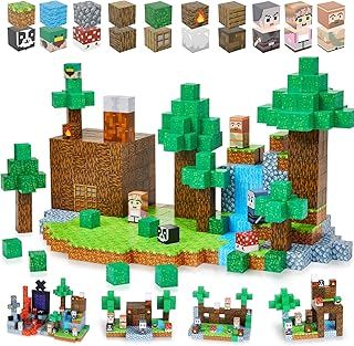 123 PCS Magnetic Building Blocks, Build Forest Adventure Magnet World, STEM Sensory Toys for 3+ Year Old Boys Girls, Magnetic Cubes with 16 Unique Patterns for Creative Play & Learning