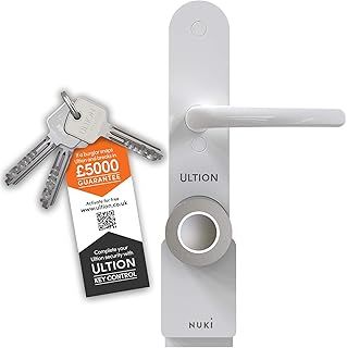 Ultion Nuki Plus Smart Lock - 2025 UK Edition | White Steel | Built-in Wi-Fi & USB Rechargeable | 3-Star Plus Security for PVC & Composite Doors Under 55mm Thick| Alexa, Google, Apple Compatible