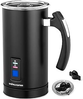 Andrew James Multi-Functional Electric Milk Frother & Milk Steamer, 500W 300ml 5 Functions 1 Touch Operation, Non-Stick, Hot Chocolate Heater, Milk Warmer Jug, Best Milk Frother for Coffee Hot Drinks