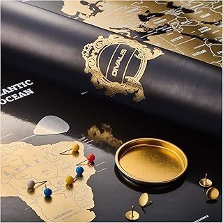 Scratch Off World Map - Extra Large - Easy to Frame Scratchable World Map Poster - Best Travel Gift - All Accessories - Premium Detailed Scratch Off Poster for Globetrotter