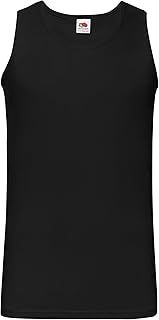 Fruit of the Loom Men's Athletic Vest, Grey, Sleeveless, Tank Top, L, Pack of 5