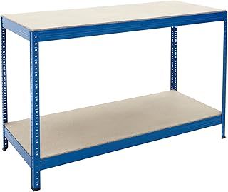 BiGDUG Essentials Industrial Workbench - Chipboard Workstation Table - 900H x 1400W x 600D mm - 300 kg UDL with Lower Shelf