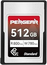 Pergear New 512GB CFexpress Type A Memory Card, Up to 800MB/s Read Speed & 780MB/s Write Speed for 4K 120P, 8K 30P Recording (Standard Series), Compatible for Sony Alpha & FX Cameras