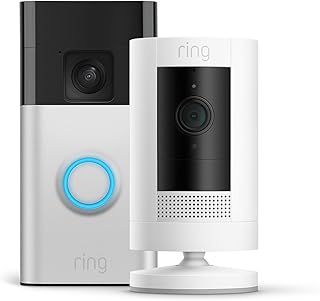 Ring Battery Video Doorbell + Ring Outdoor Camera Battery | DIY Wireless Doorbell Security Camera | Head-To-Toe View, HD Video, Easy installation (5min) | 30-day free trial of Ring Home