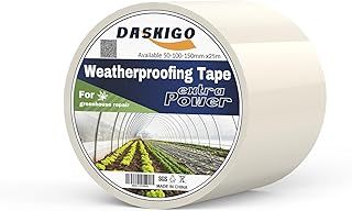 Extra Strong Greenhouse Repair Tape (100mm*25m), Clear Polythene Polytunnel repair Tape, Gardening, Farming