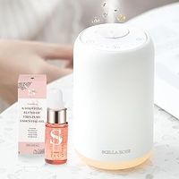 Scilla Rose Waterless Aromatherapy Diffuser – Portable & Rechargeable Essential Oil Nebulizer with Cool Mist & Soothing Night Light for Home, Office & Car (WITH ESSENTAL OIL)