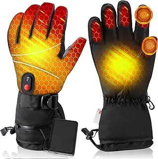 Heated Gloves for Men Women, Electric Hand Warmers Heating Gloves with Touch Screen,6000mAH Rechargeable Battery,3 Levels,Waterproof Winter Thermal Gloves for Motorcycle Skiing Cycling Fishing Outdoor