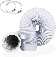 4Inch 10FT Long Flexible Aluminum Air Ducting, Heavy-Duty Black 4 Layer Dryer Vent Hose, Dryer Duct for HVAC Ventilation,Duct Fan Systems, 2 Stainless Steel Clamps Include