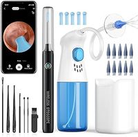 Qimic Ear Wax Removal Kit - Ear Cleaner with Camera - Irrigation Flushing System Features 10 Tips & Basin, Earwax Removal Tool for Cleaning Wax Build-up