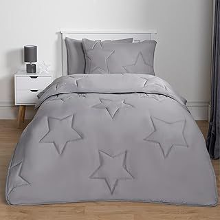 OHS Double Bed Duvet Coverless Honeycomb Quilted 7.5 Tog, Soft Warm Fabric Honeycomb Quilted Design For All Season Washable Double Duvet with 2 Pillowcases, Blue