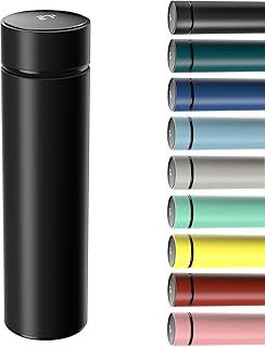 Homealexa 500ml Coffee Cups Travel Mugs, Water Bottle Vacuum Insulating Cup 304 Stainless Steel, Touch Screen Temperature Gauge, Smart Mug for Heat and Cold (A-Black)
