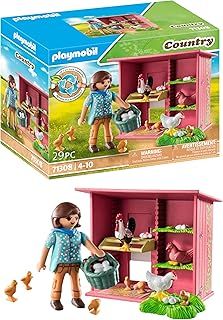 Playmobil 71308 Country Hen House, a colourful chicken family for your farm - chicken coop with a rooster, hens, and chicks, fun imaginative role-play, playsets suitable for children ages 4+