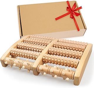 Foot Massager Roller, Dual Wooden Foot Massage for Plantar Fasciitis Relief, Pain and Circulation, Massage Tools for Women and Men Relaxation Gifts