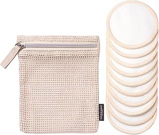 Paula's Choice Reusable Makeup Remover Pads, Eco-Friendly Cotton & Bamboo Pads for Toner & Exfoliants, Includes Washable Bag for Laundry & Storage, 10 Count