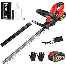 CONENTOOL 22” Cordless Hedge Trimmer, 21V 4000mAh Electric Hedge Trimmer, Branches up to 20mm (3/4 Inch) Thick, 850W Hedge Trimmers with Rechargeable Battery and Charger for Garden