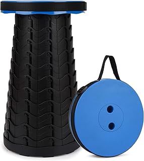 Hesanzol Portable Telescoping Stool, Retractable Folding Stool for Camping Garden Fishing Hiking Travel BBQ, Adjustable Collapsible Stools Max Load 400lbs