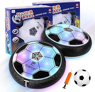 Football Gifts for Boys, 2 Pcs Hover Football Set Age 7 8 9 10 11, Inflatable Kickerball Indoor Easter Christmas Birthday