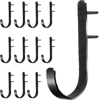 12 Pieces Black Metal Gun Racks Hooks Rifles Shotgun Hooks for Wall Mount Storage for Cabinets, Offices, Walls