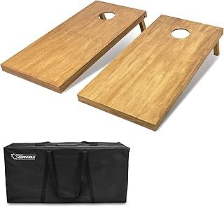 GoSports 4'x2' Regulation Size Wooden Cornhole Boards Set | Includes Carrying Case | Full Regulation Size Bean Bag Toss Boards