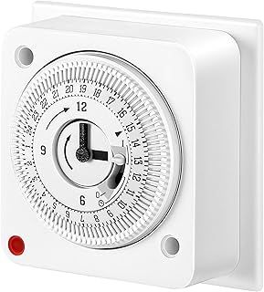 DEWENWILS Immersion Heater Timer, 24 Hour Energy Saving Switch, 16A/3680W In-Wall Mechanical Timer for Lights, Heaters, Home Appliances