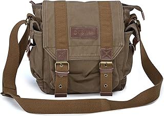 Gootium 21217 Vintage Canvas Messenger Bag Small Shoulder Bag