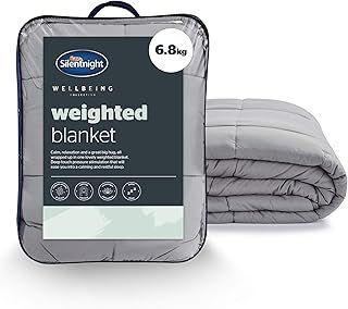 Silentnight Weighted Blanket - Anxiety Relief Therapy Insomnia Stress Relief Blanket for Adults - Sensory Heavy Quilted Wellbeing Blankets, 6.8kg (150cm x 200cm) (Adult), Grey